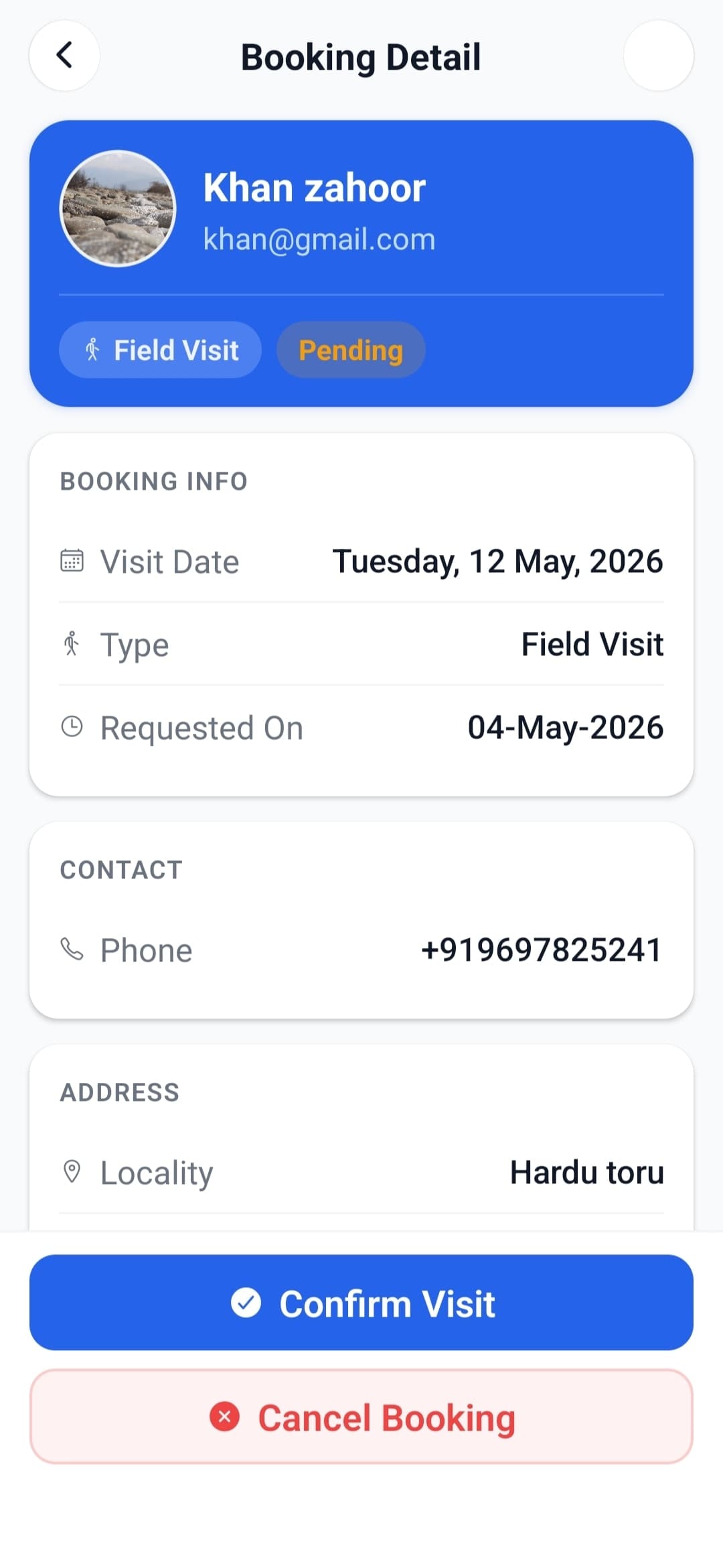 Accept Bookings from Farmers