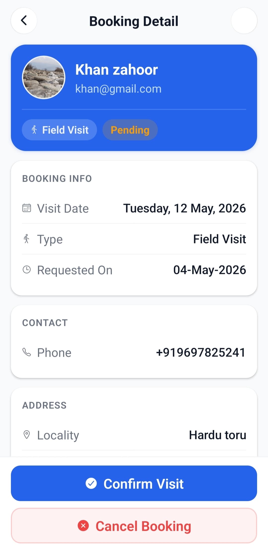 Accept Bookings from Farmers